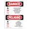 Signmission Safety Sign, OSHA, 18" Height, Rigid Plastic, Cancer Hazard Authorized Personnel Spanish OS-DS-P-1218-VS-1052 - alternate 1